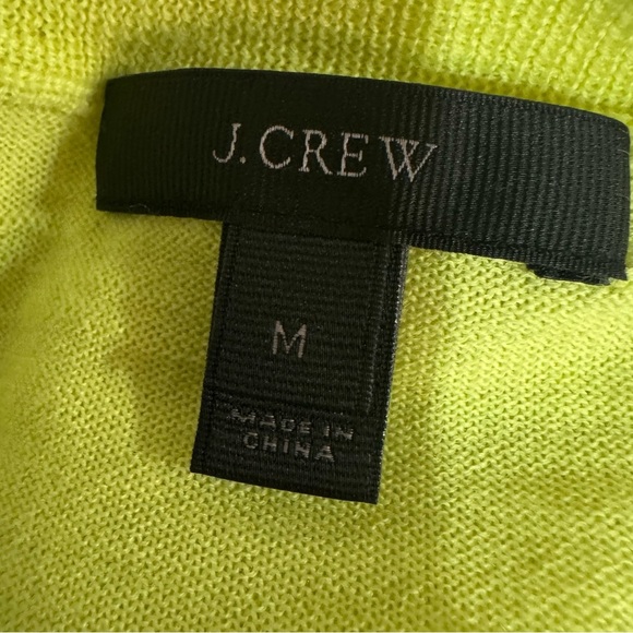 J. Crew Vibrant Yellow 3/4 Sleeve Merino Wool 100% Sweater Size Medium - Picture 8 of 8